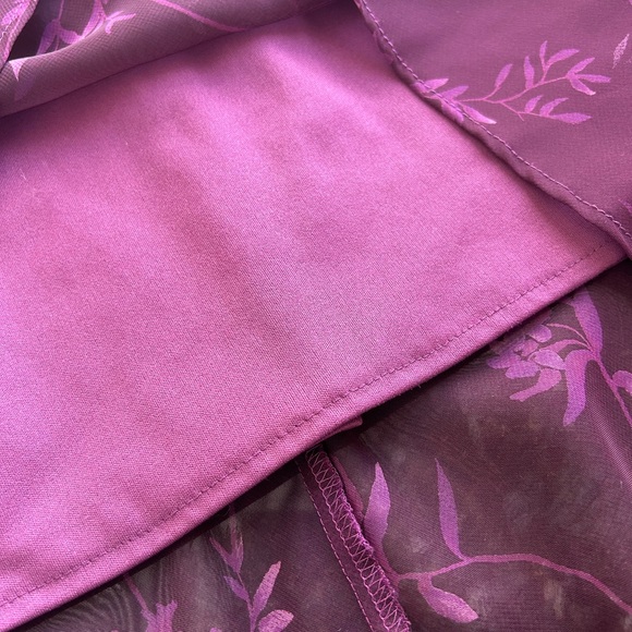 Vintage City Triangles floral sheer maxi dress. Whimsigoth. Vampy. Y2k. Purple - Picture 12 of 13